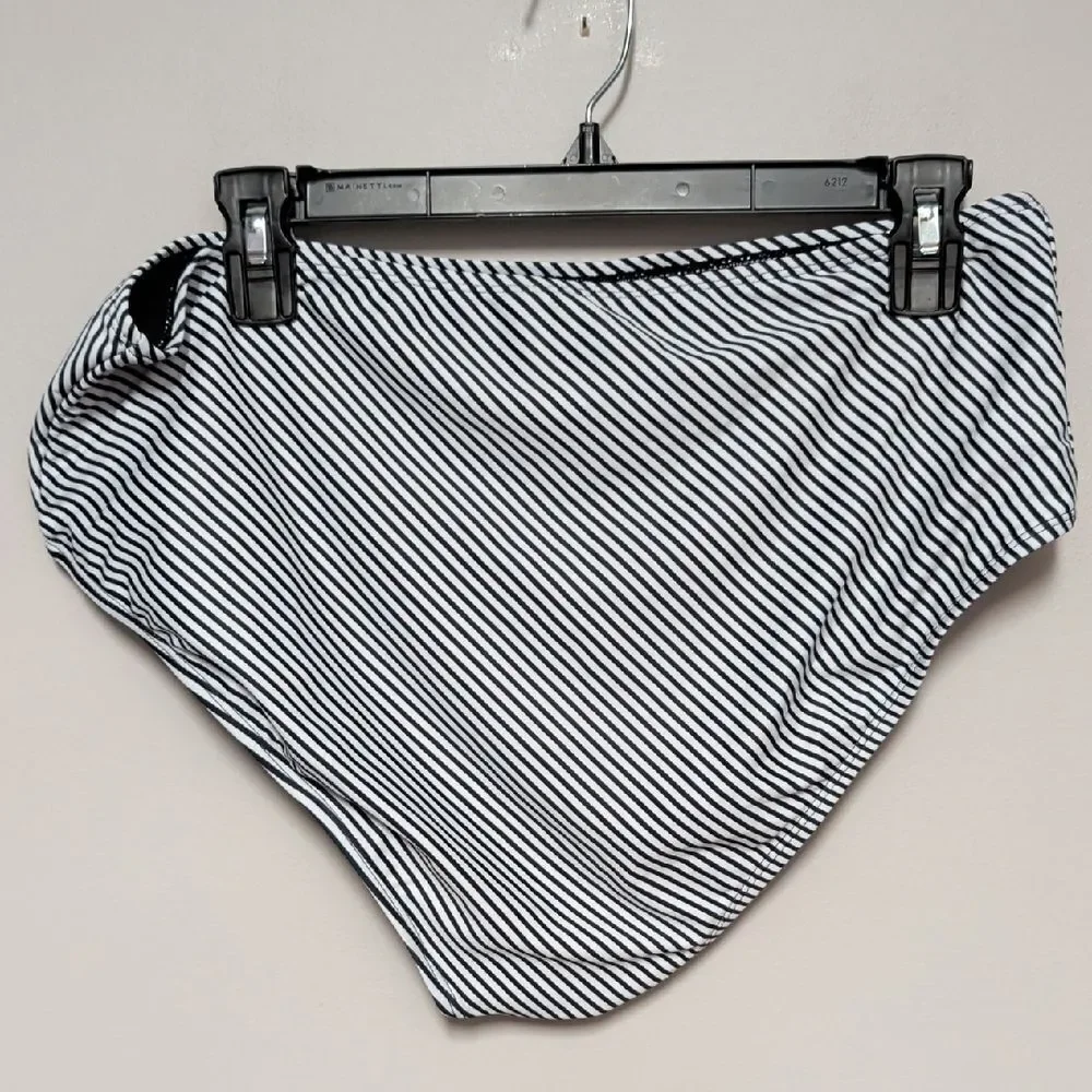 Striped Black and White Bikini Bottoms